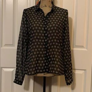Sheer square designs blouse